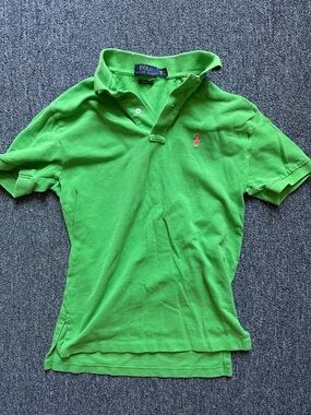 Polo by Ralph Lauren Men’s Green Polo with Pink Pony